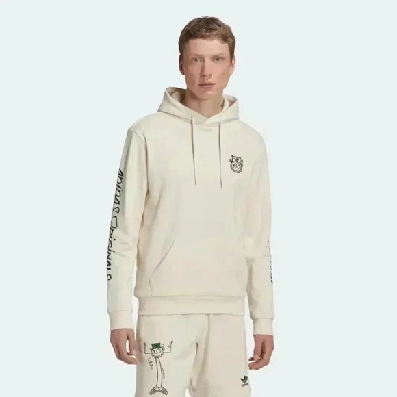 NWT Adidas originals X  ANDRÉ Saraiva cream casual athletic long sleeve hoodie L - Picture 1 of 4